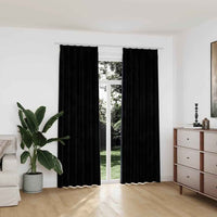 vidaXL Cortinas blackout com ganchos 2 pcs 140x175 cm veludo preto