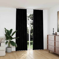 vidaXL Cortinas blackout com ganchos 2 pcs 140x175 cm veludo preto