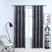 vidaXL Cortinas blackout com argolas 2 pcs 140x175 cm veludo preto