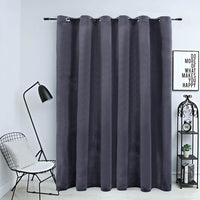 vidaXL Cortina blackout com argolas em metal 290x245 cm veludo preto