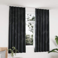 vidaXL Cortinas blackout com ganchos 2 pcs 140x175 cm veludo preto