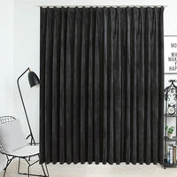 vidaXL Cortina blackout com ganchos 290x245 cm veludo preto