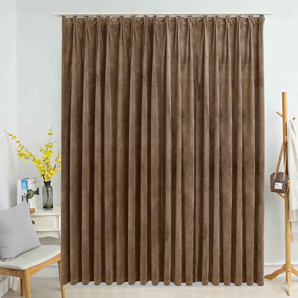 vidaXL Cortina blackout com ganchos 290x245 cm veludo preto