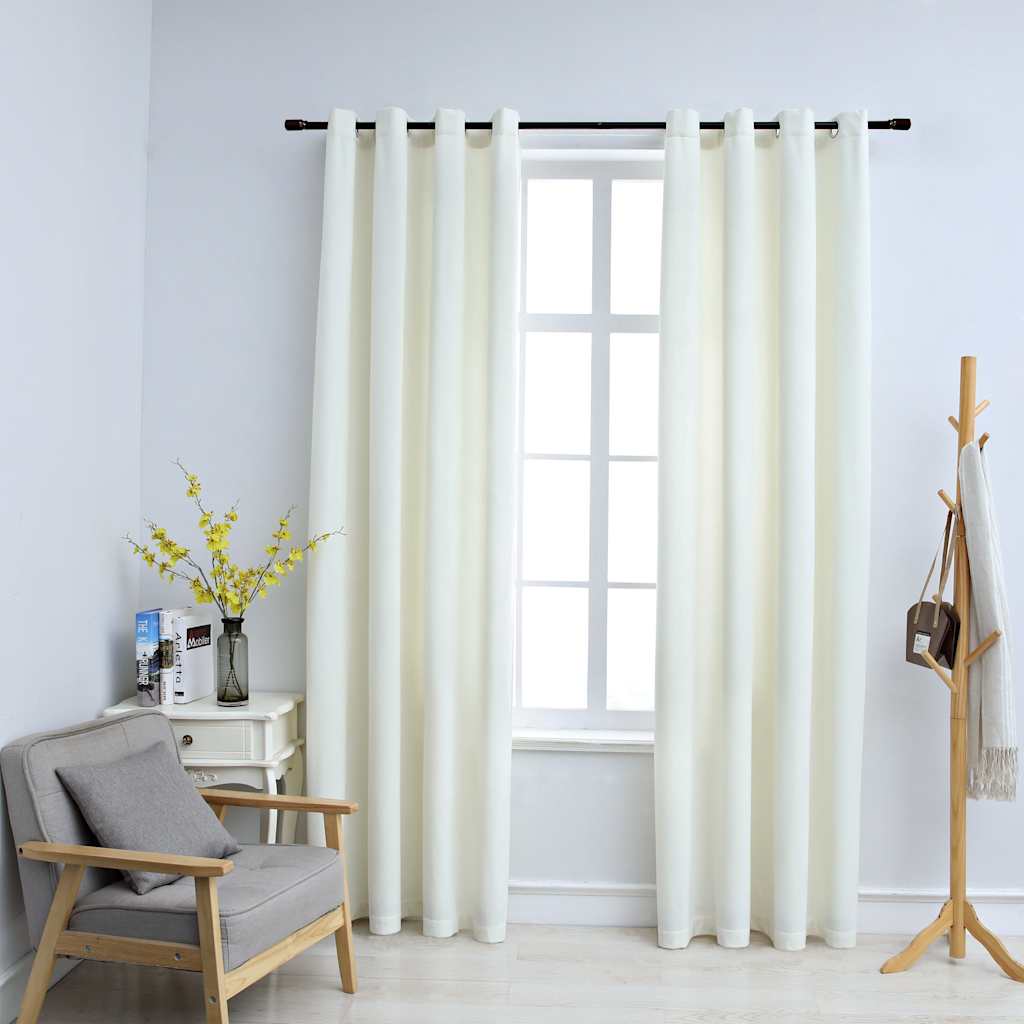 vidaXL Cortinas blackout com argolas 2 pcs 140x175 cm veludo preto