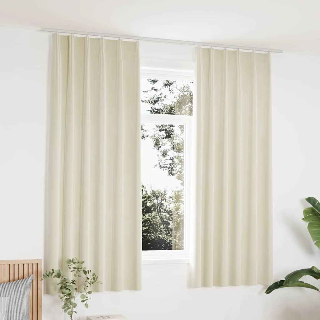 vidaXL Cortinas blackout com ganchos 2 pcs 140x175 cm veludo preto