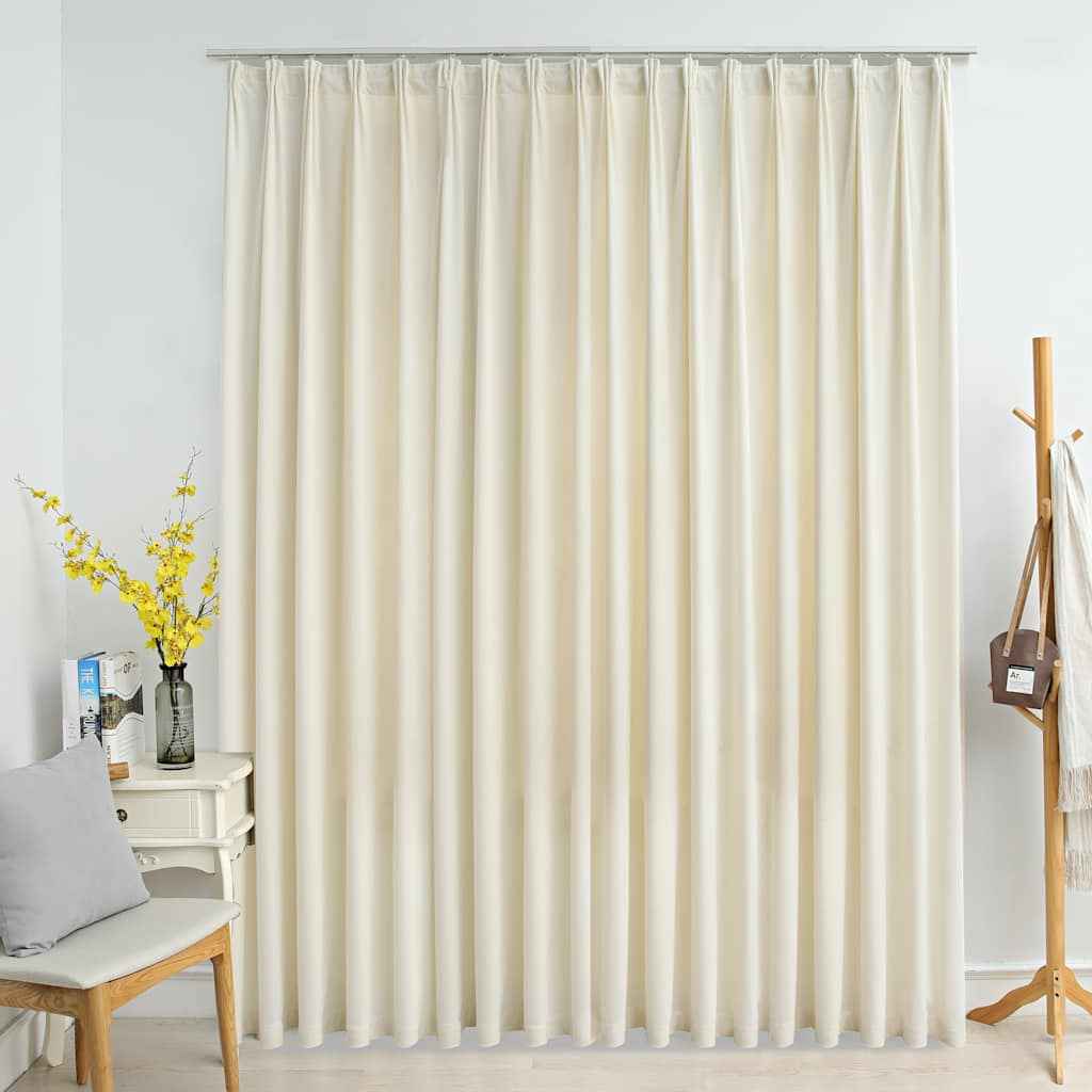 vidaXL Cortina blackout com ganchos 290x245 cm veludo preto