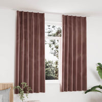 vidaXL Cortinas blackout com ganchos 2 pcs 140x175 cm veludo preto