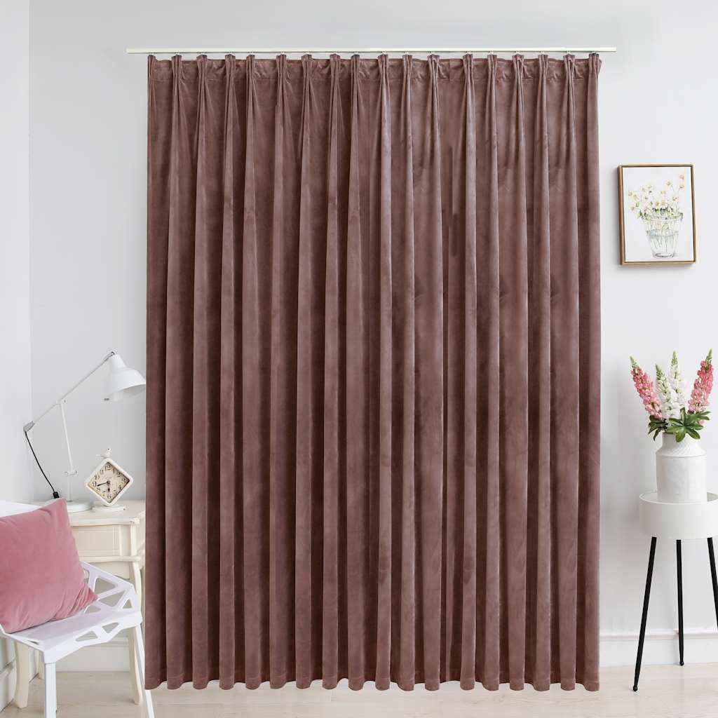 vidaXL Cortina blackout com ganchos 290x245 cm veludo preto