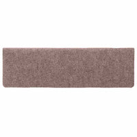 vidaXL Tapetes de escada autoadesivos 15 peças 65x21x4 cm creme com borda retangular