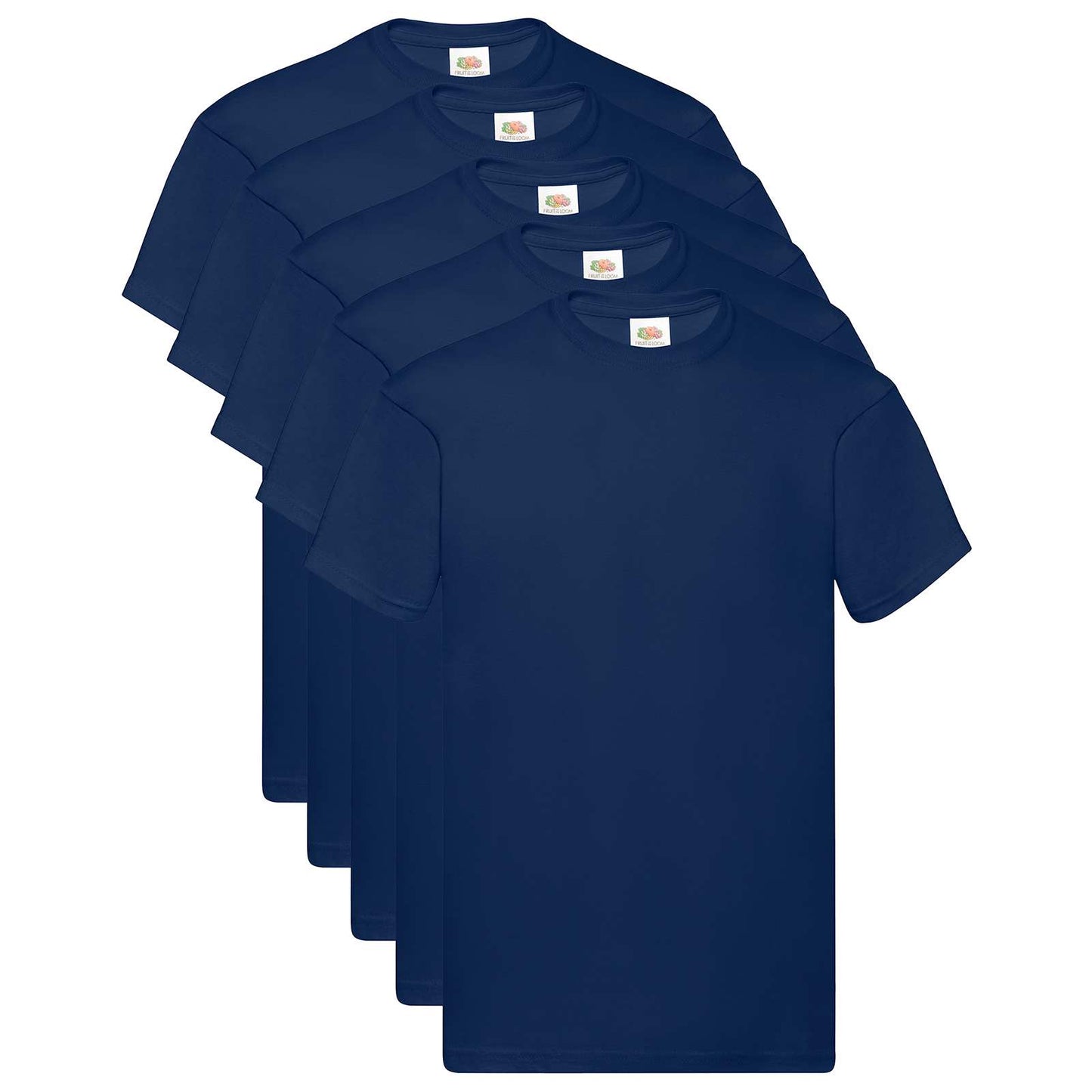 vidaXL Camisa 5 pcs Azul 5XL Algodão
