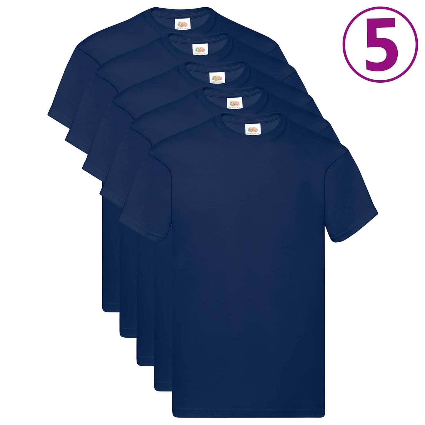 vidaXL Camisa 5 pcs Azul 5XL Algodão