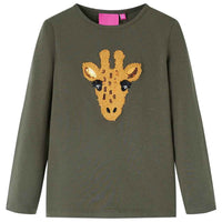 T-shirt de manga comprida para criança ocre-escuro 92