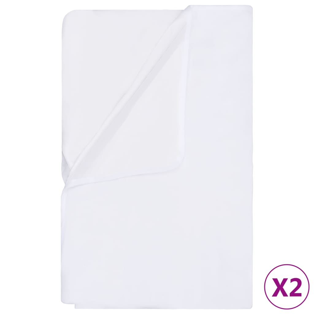 vidaXL Protetores colchão impermeáveis 2pcs 140x200cm algodão branco
