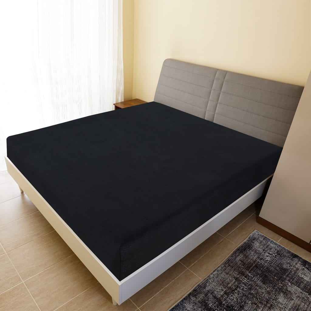 vidaXL Lençol ajustável 90x200 cm algodão jersey antracite