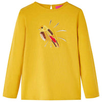 T-shirt de manga comprida para criança ocre-escuro 92