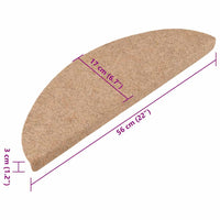 vidaXL Tapetes de escada adesivos 15 pcs 56x17x3 cm bege