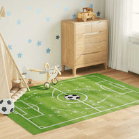 vidaXL Tapete lavável antiderrapante infantil campo de futebol verde