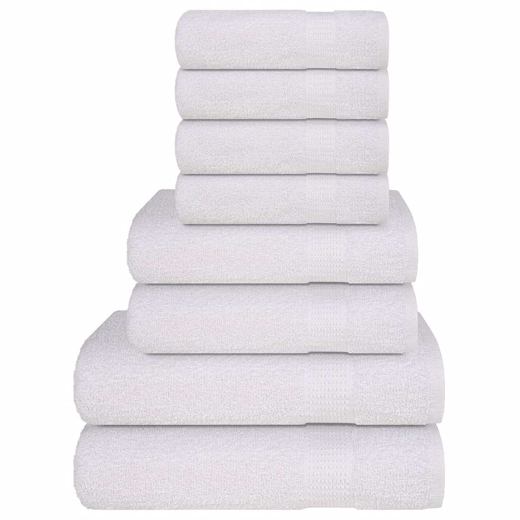vidaXL 8pcs Conjunto de toalhas FROGN 360 g/m² branco