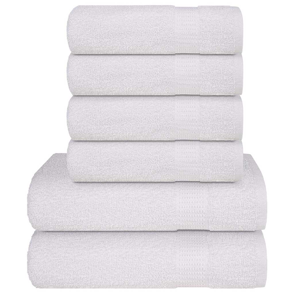 vidaXL 6pcs Conjunto de toalhas FROGN 360 g/m² branco