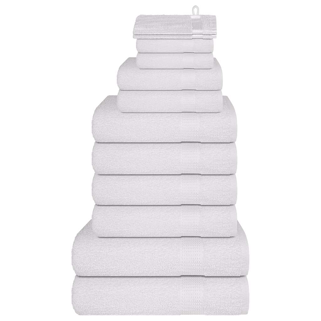 vidaXL 12pcs Conjunto de toalhas FROGN 360 g/m² branco
