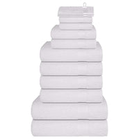 vidaXL 12pcs Conjunto de toalhas FROGN 360 g/m² branco