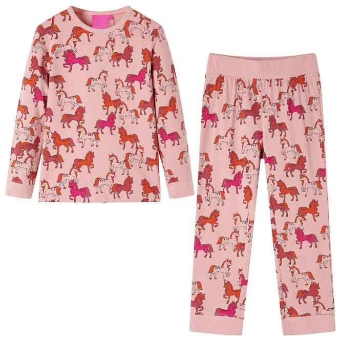 Pijama de manga comprida para criança rosa-claro 92