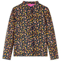 Camisa para criança com colarinho mandarim azul-marinho 92