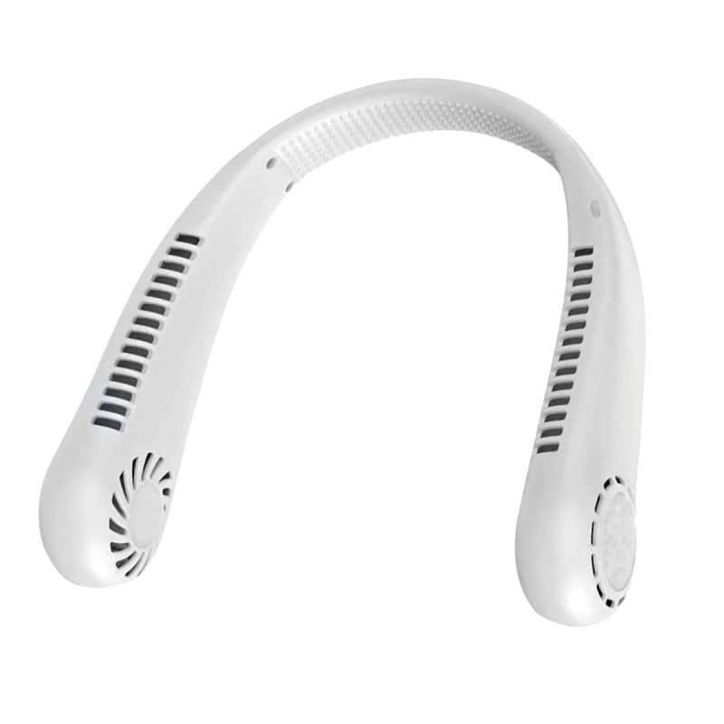 Klack Ventilador de Pescoço Portátil com Duas Ventoinhas Recarregável via USB Branco