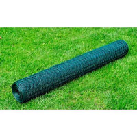 vidaXL Cerca de arame galinheiro c/ revestimento em PVC 25x0,5 m verde