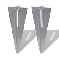 vidaXL Espetos de enterrar para postes de contenção 2 pcs aço