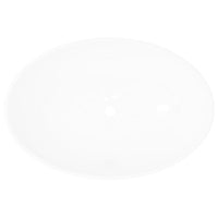vidaXL Lavatório de luxo em cerâmica oval 40 x 33 cm branco