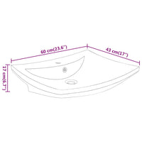 Lavatório cerâmica retangular + extravasamento e orifício torneira