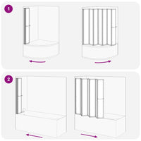 Cabine de duche 140 x 168 cm 7 painéis dobráveis com toalheiro