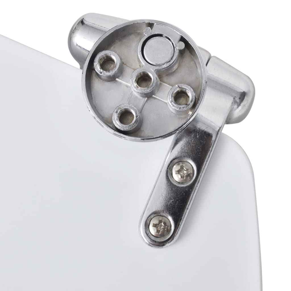 vidaXL Assento de sanita com tampa design simples MDF branco