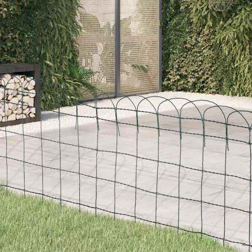 vidaXL Cerca divisória para jardim em ferro revestido a pó 10x0,4 m