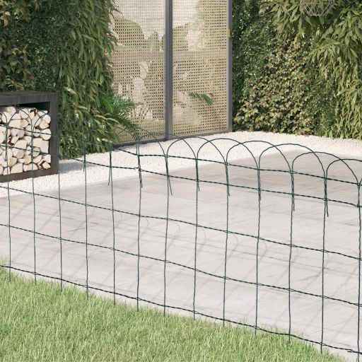 vidaXL Cerca divisória para jardim em ferro revestido a pó 10x0,4 m