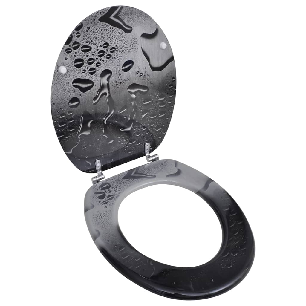 vidaXL Assento de sanita com tampa design simples MDF branco