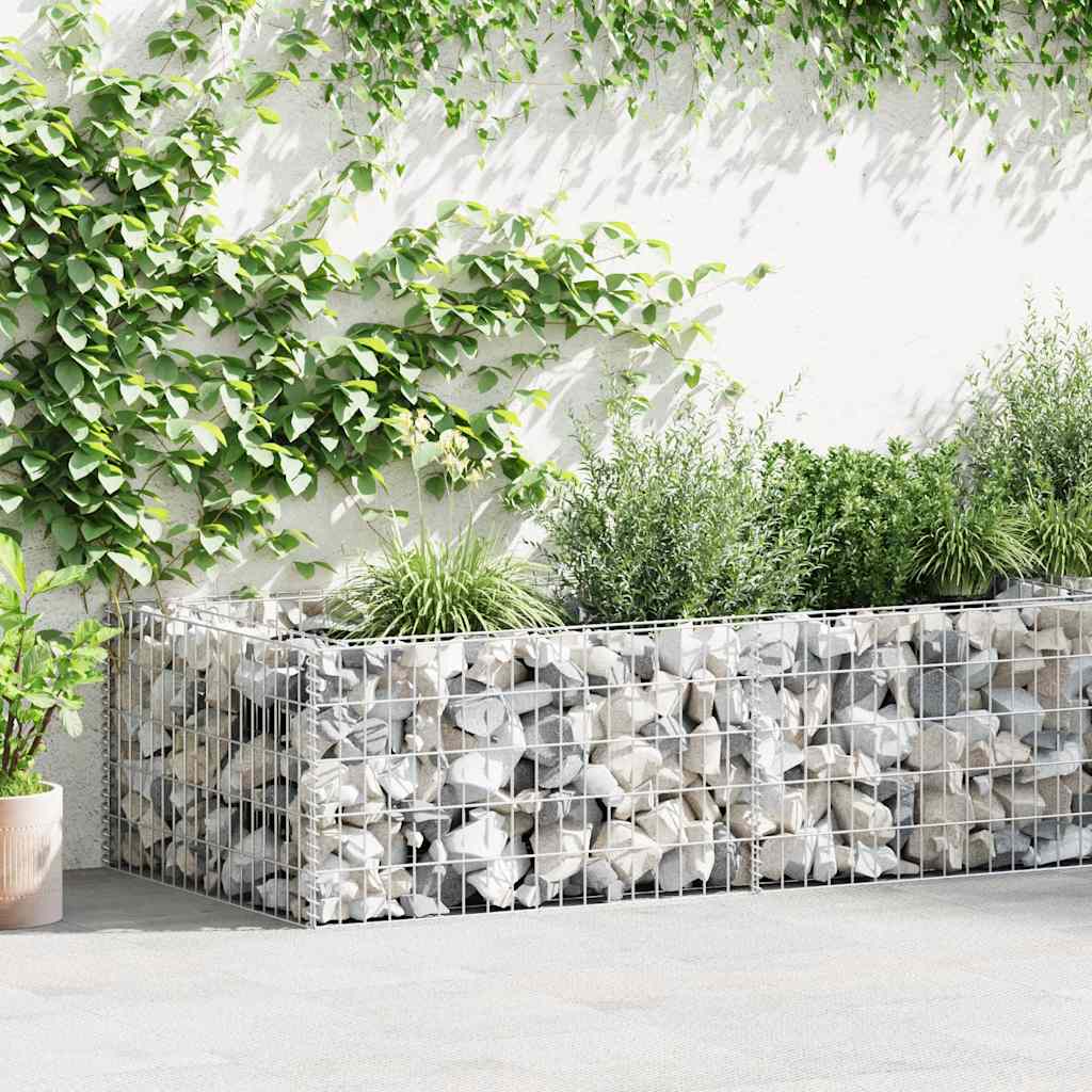 vidaXL Gabião para plantas em aço galvanizado 180x90x50 cm