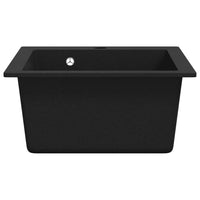 vidaXL Lava-louça de bancada com 1 cuba em granito preto