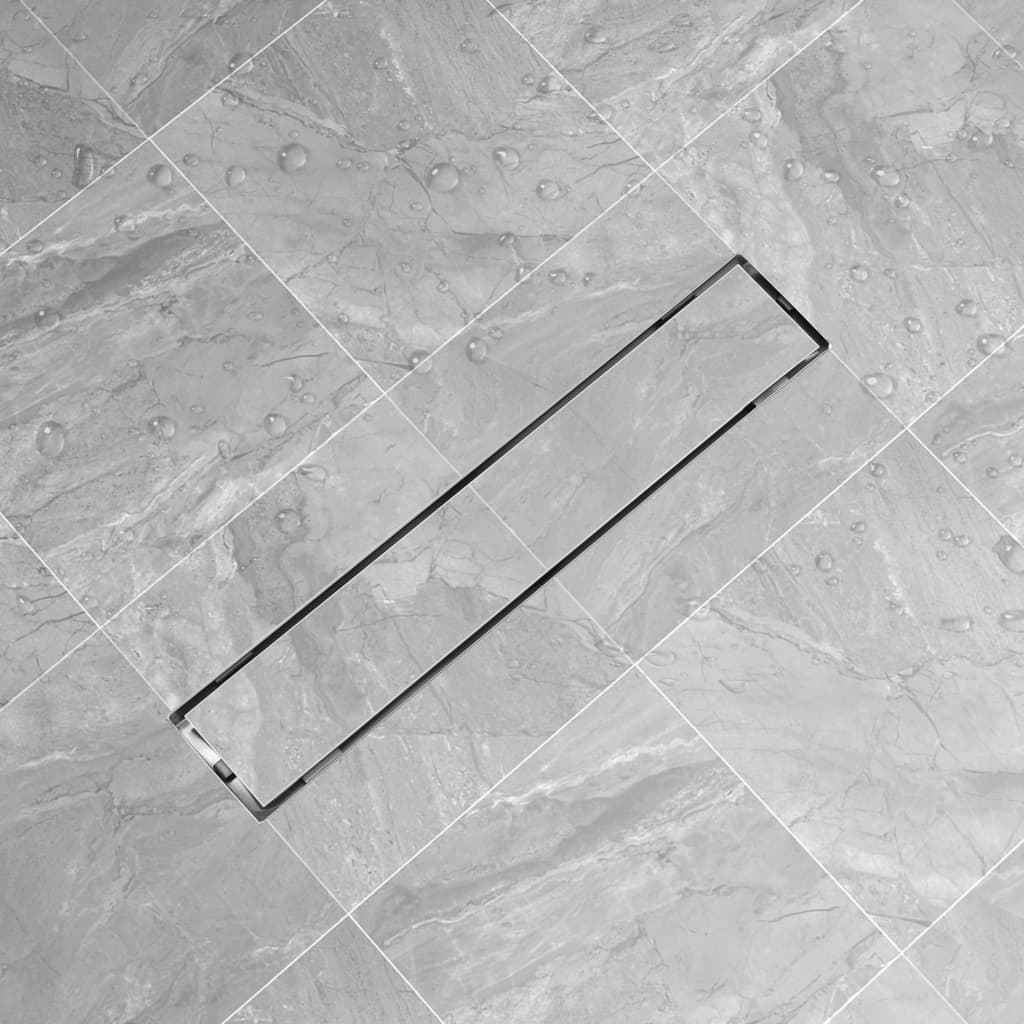 VidaXL Dreno de chuveiro linear 530x140 mm aço inoxidável