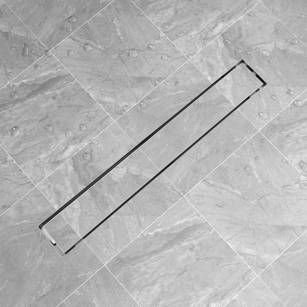 VidaXL Dreno de chuveiro linear 530x140 mm aço inoxidável
