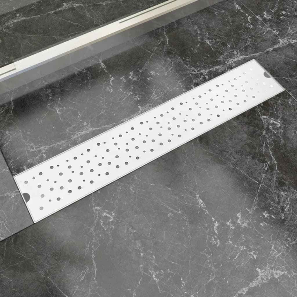 VidaXL Dreno de chuveiro linear 530x140 mm aço inoxidável