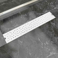VidaXL Dreno de chuveiro linear 530x140 mm aço inoxidável