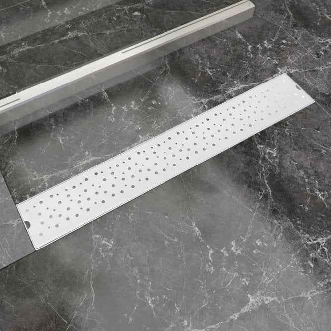 VidaXL Dreno de chuveiro linear 530x140 mm aço inoxidável