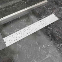 VidaXL Dreno de chuveiro linear 530x140 mm aço inoxidável