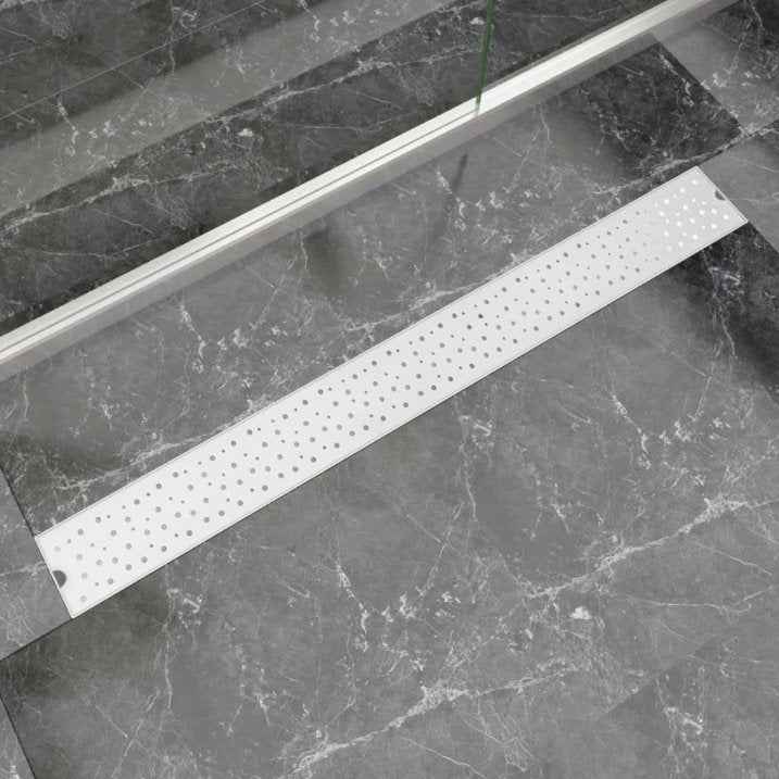 VidaXL Dreno de chuveiro linear 530x140 mm aço inoxidável
