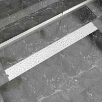 VidaXL Dreno de chuveiro linear 530x140 mm aço inoxidável
