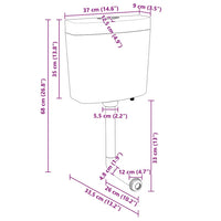 vidaXL Autoclismo de WC c/ entrada de água inferior 3/6 L branco