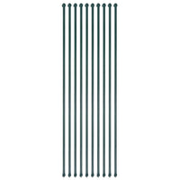 vidaXL Postes de jardim 10 pcs 1 m metal verde