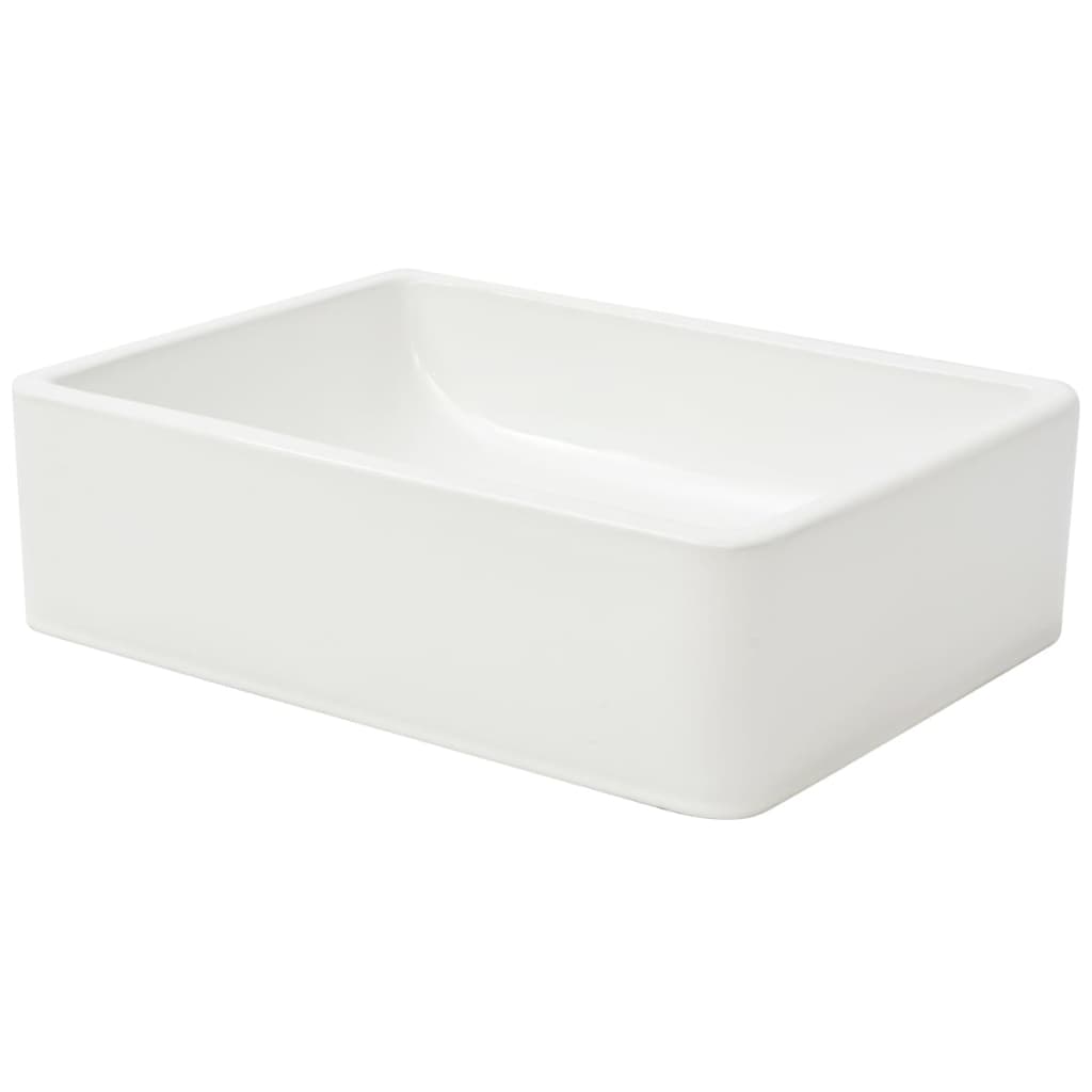 vidaXL Lavatório em cerâmica 41x30x12 cm branco